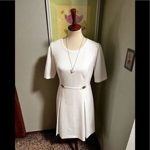 New Tommy Hilfiger White Dress With Gold Accents Size 4 #MD3